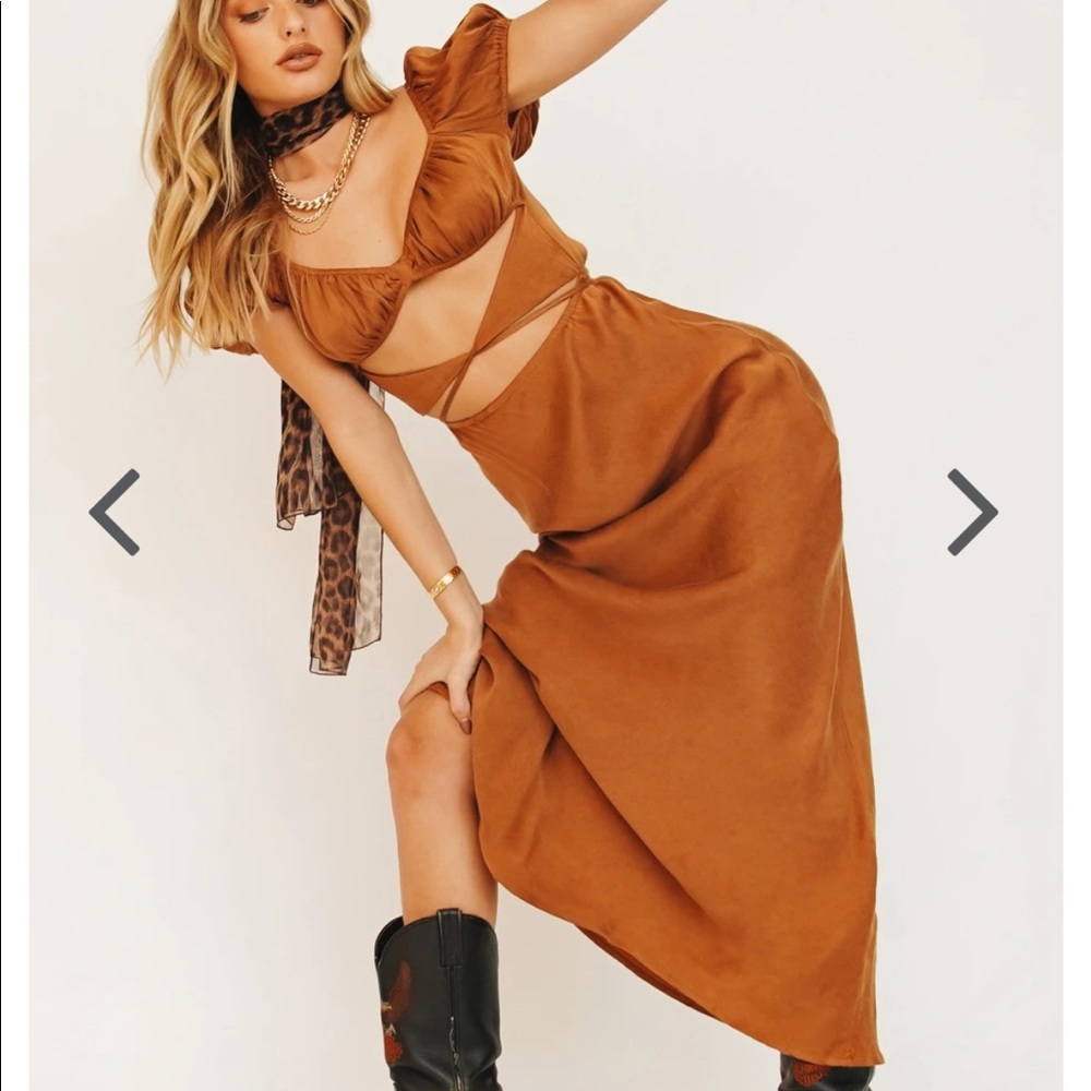 Verge Girl Copper Silk Dress
